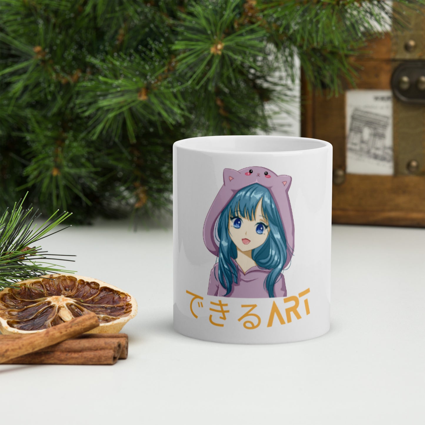 White Glossy Anime Mug