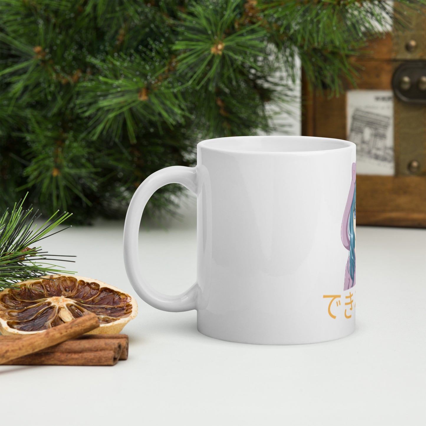 White Glossy Anime Mug